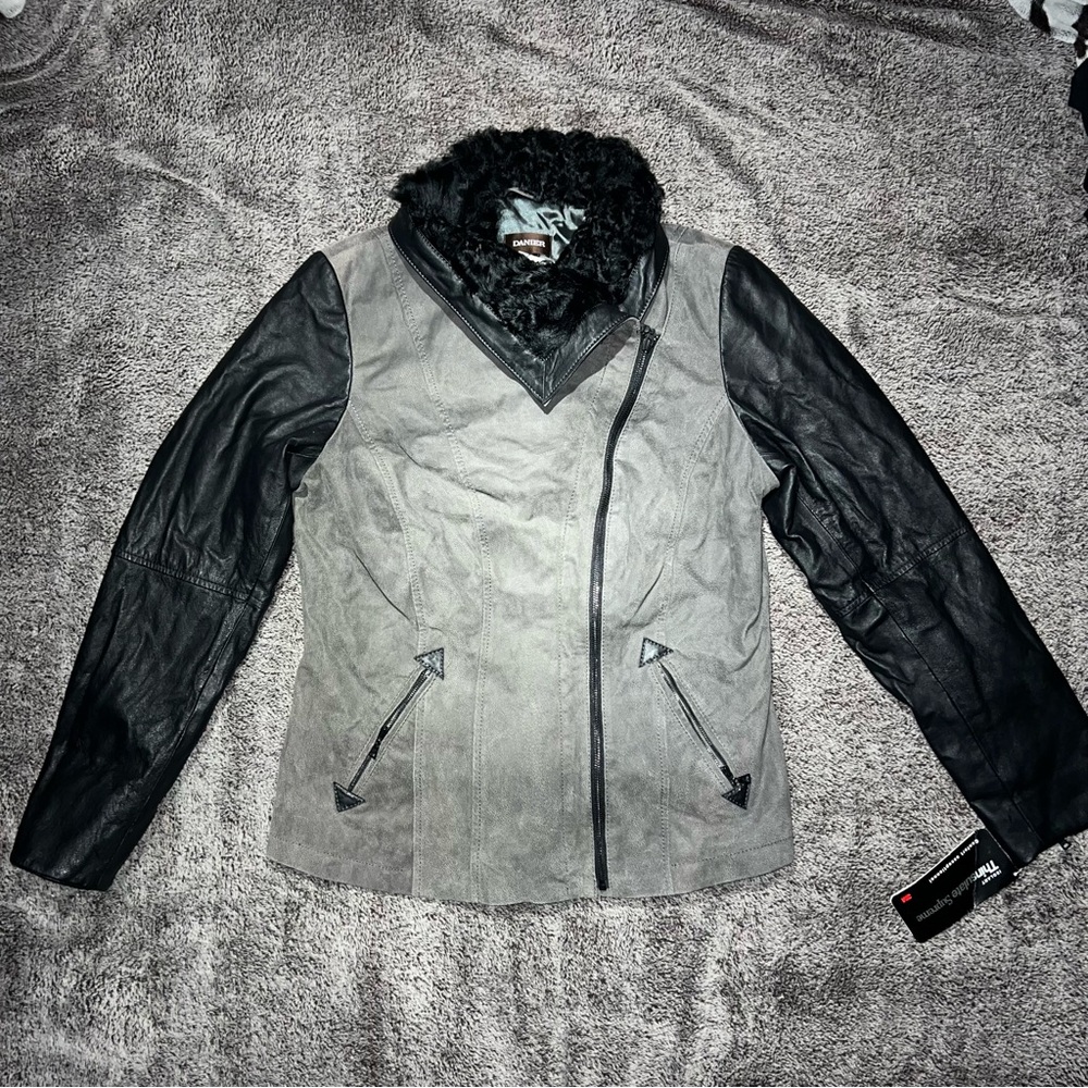 BNWT Danier black n grey suede jacket